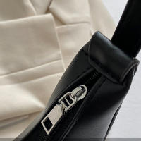 Bolso Hobo de media luna para mujer, bolso de diseñador de lujo, cuero PU suave, Color puro, hombro cruzado, axila - details 30
