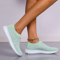 Crystal Breathable Mesh Sneaker Shoes for Women Comfortable Soft Bottom Flats Plus Size 43 Non Slip Casual Shoes Woman - details 7