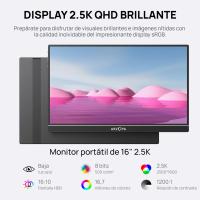 ARZOPA Monitor Portátil QHD 16.0" Pantalla IPS de 2560x1600 Brillo de 500nits - details 1