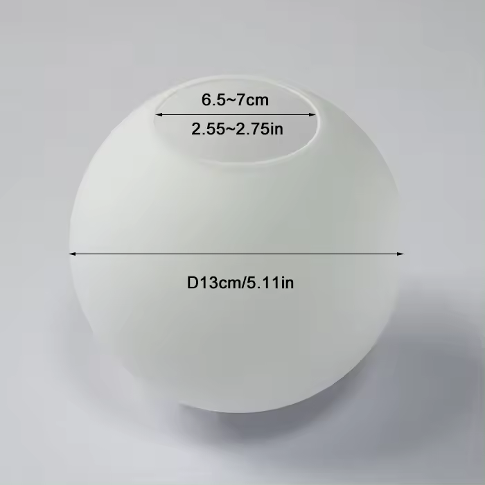 Globo de cristal blanco leche para accesorios de iluminación, cubierta de lámpara de cristal de ópalo esmerilado para lámpara de araña, D13cm, D15cm, D18cm, D20cm - 1