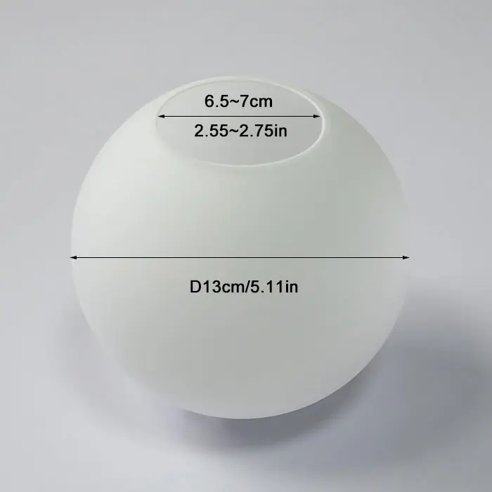 Globo de cristal blanco leche para accesorios de iluminación, cubierta de lámpara de cristal de ópalo esmerilado para lámpara de araña, D13cm, D15cm, D18cm, D20cm - 1