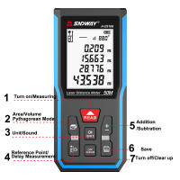 Medidor de Distancia Láser SNDWAY Herramienta de Medición Digital con Rango de Precisión Recargable - details 14