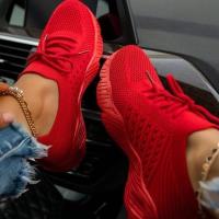 Women Thick Bottom Sneakers Mesh Casual Shoes Solid Women's Shoes Comfortable Breathable Summer Outdoor Ladies Lace Up Flats - details 5