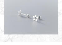 Flower Earrings Studs 925 Sterling Silver Fine Jewelry Minimalist Beautiful Stud Earrings For Women Silver 925 Korean - details 9