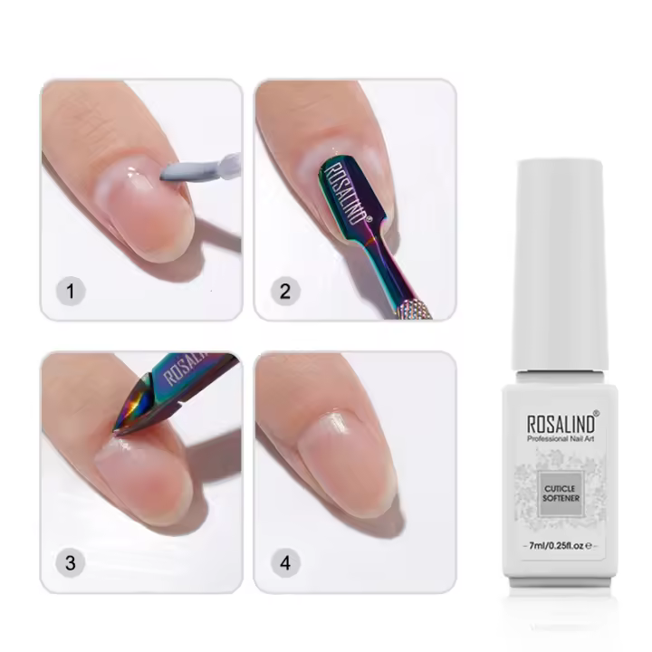 ROSALIND removedor de cutículas de uñas suaves, solución líquida de aceite para suavizar la piel muerta, removedor de cutículas, herramienta Exfoliante para uñas - 1
