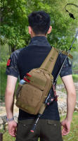 Bolsa táctica de pesca para el pecho con soportes para caña, para caza, escalada, Camping, caja Molle grande, almacenamiento, señuelo, riñonera deportiva - details 1