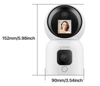 ZOSI Cámara Vigilancia WiFi Interior con Doble Lente y 1,44'' Monitor 2,4G/5G WiFi Lente Pan y Tilt + Lente Fija Seguimiento de Persona Videollamada con Gesto C528 - details 21