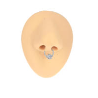 Anillo de segmento con bisagras de acero quirúrgico, cartílago de la oreja, hélice rook tragus, 16g, piercing para la oreja, Aro para la nariz, septum, clicker, 100% - details 3