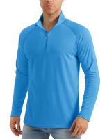 MAGCOMSEN men's long sleeve sun shirts upf 50+ tees 1/4 zip up fishing running rash guard t-shirts - details 16