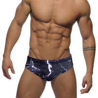 Jessborn calzoncillos de baño para hombre, bañador sexy con textura de rayo europeo y americano, traje de baño para entrenamiento en la playa - details 1