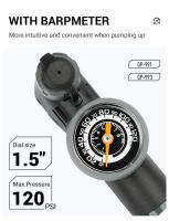 Inflador de neumáticos portátil para bicicleta, bomba de aire de mano para ciclismo, válvula inteligente Schrader Presta, 120PSI - details 6