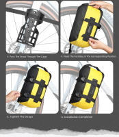 Rhinowalk-bolsa para horquilla delantera de bicicleta, resistente al agua, de liberación rápida, para Mtb, carretera, grava, almacenamiento de ciclismo, soporte de hasta 15Kg - details 10