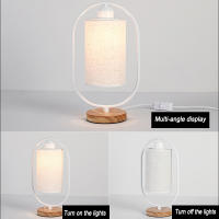 Lámpara de escritorio de cabecera de dormitorio Simple nórdico, Base de madera para el hogar, luz de noche de lectura LED, e27 - details 1
