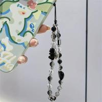 Y2K-cadena para teléfono con forma de corazón de oso negro, colgante moderno para iPhone, Samsung, accesorios universales, cuerda colgante bonita para niña coreana - details 4