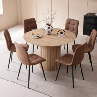 EGOONM Mesa de Comedor Redonda Mesa Nórdica para 4~6 Personas, Mesa de Comedor Circular con Base de Madera, Mesa de Comedor de Cocina Φ120cm - details 3