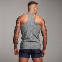 Gym Fitness Slim Tank Tops Men Muscle Sleeveless Sportswear Shirt Summer Casual Fashion Vertical Stripe Knitted Quick Dry Vests - details 12