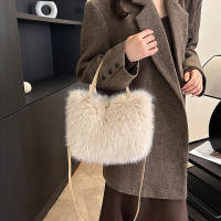 Bolso de mano de piel sintética para mujer, bolso de hombro cruzado suave, diseño de lujo, de felpa, de invierno - details 18