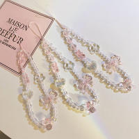 Correa para teléfono con diseño de oso rosa coreano, mariposa, flor, cadena con nudo, cordón para teléfono móvil, llaves, bolso de mujer, colgante para cámara para funda - details 3