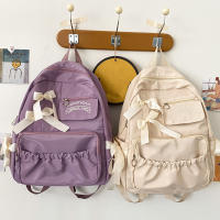 Mochila escolar con lazo para mujer y niña, morral bonito con personalidad, estilo universitario - details 17