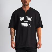 Men Casual Cotton Short Sleeve Loose T-shirt Bodybuilding Shirt Loose High Quality T Shirt Gym Fitness Tops Hip Hop Streetwear - details 2
