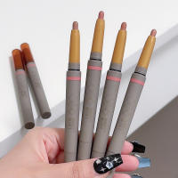 Barra de sombra de ojos sedosa de doble punta, lápiz de sombra de ojos desnudo mate con brillo rosa y marrón, con sombra de ojos, cepillo de tinte Halo dos en uno - details 15