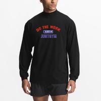 Oversized Long Sleeve T shirts Mens Autumn Cotton Dropped Shoulder Mock Neck T-shirt Men Loose Hip-Hop Sports Fitness Tee Shirt - details 3