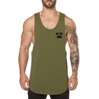 Camiseta Deportiva de Algodón sin Mangas para Hombres Cuello Redondo Estampado - details 22