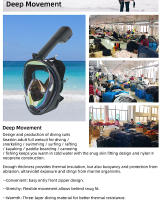 Máscara de buceo de cara completa, gafas antivaho, Anti-UV, soporte de cámara, bajo el agua, Campo Amplio, natación de esnórquel, nueva - details 8