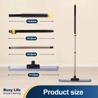 Escoba de Baño Doméstica BOOMJOY Multiuso con Mango Telescópico y Cuchilla de Goma TPR para Limpieza de Pelos de Mascotas y Eliminación de Polvo Material de Goma EVA - details 3