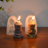 Molde de silicona de Buda para fabricación de velas, molde 3D para jabón de yeso de Buda, vela perfumada hecha a mano, moldes de epoxi de cristal, adornos de decoración - details 1