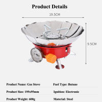 Mini calentador portátil para exteriores, quemador de loto para acampar, cocina, calefacción, conector plegable, tarjeta, estufa de gas a prueba de viento - details 10