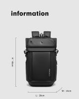 Mochila enrollable expandible antirrobo con bolsillo para portátil, mochila impermeable de gran capacidad para exteriores, bolsa escolar universitaria - details 0
