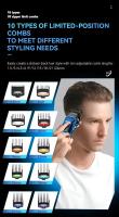 Kemei-cortadora de pelo profesional, juego de cortadora de pelo inalámbrica, cortador de pelo eléctrico, Máquina para cortar cabello recargable, Motor sin escobillas - details 11
