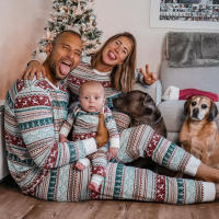 Christmas Kids Adult Homewear Clothing Parent-child Print Sleepwear Suit Family Match Pajamas - details 7
