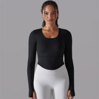 Camiseta de Yoga Sin Costuras para Mujer Deporte Top Largo Manga Larga Ropa de Gimnasio Camiseta de Correr para Entrenamiento Activo Vestimenta Ajustada Material Exterior Poliéster Temporada Primavera/Verano - details 22