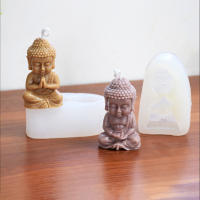 Molde de silicona de Buda para fabricación de velas, molde 3D para jabón de yeso de Buda, vela perfumada hecha a mano, moldes de epoxi de cristal, adornos de decoración - details 2