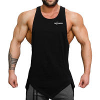 Men Gym Sport Workout Tank Tops Fitness Bodybuilding Cotton Vests Muscle Slim Fit Singlets Summer Casual Fashion Print Clothing - details 2