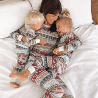 Christmas Kids Adult Homewear Clothing Parent-child Print Sleepwear Suit Family Match Pajamas - details 6