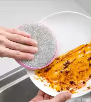 Esponja de doble cara para lavar platos, cepillo para lavar platos, sartén, olla, esponjas de limpieza del hogar, herramientas de cocina reutilizables, 10 piezas - details 3