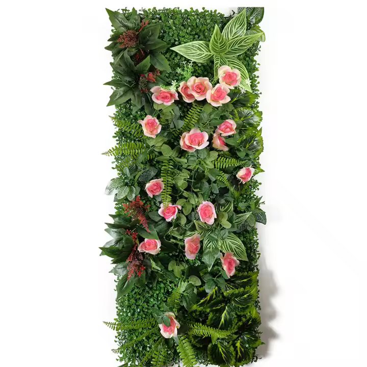 Nuevo 3D 40*120 CM planta Artificial plástico césped pared Fondo Panel de pared flor verde decoración del hogar - 1