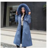 Chaqueta de invierno con capucha para mujer, Parka larga y gruesa con relleno de piel sintética, chaqueta desmontable de talla grande - details 17