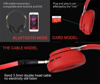 07S auriculares inalámbricos plegables, auriculares estéreo ajustables para juegos, Bluetooth + TF Play + 3,5mm AUX, 3 modos, auriculares HIFI de graves fuertes - details 9