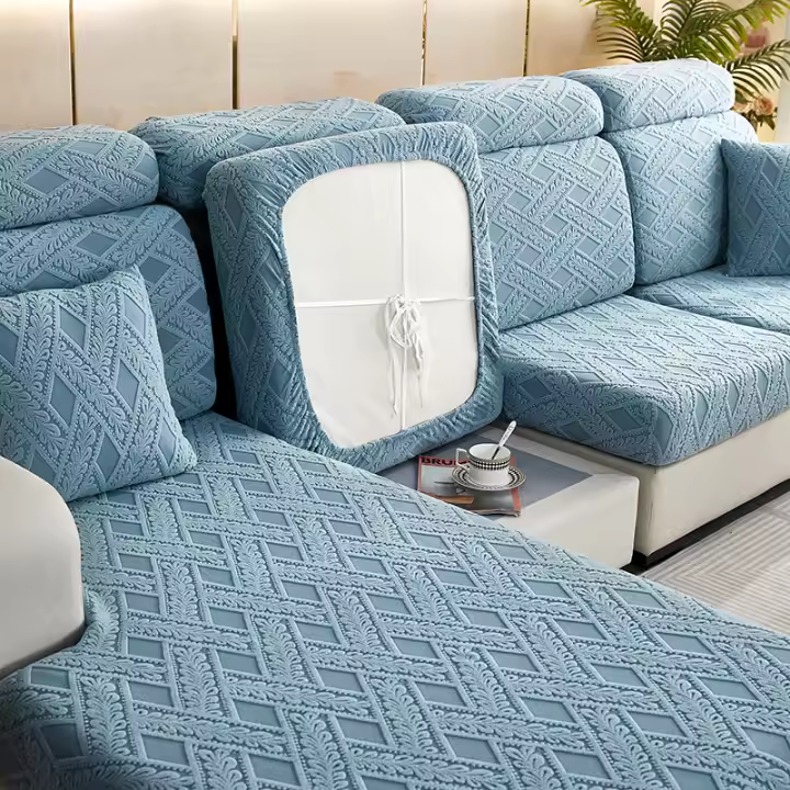 Coolazy-Funda de Cojín de Asiento Jacquard, Protector de Muebles para Sala de Estar, Funda de Silla Lavable - 1