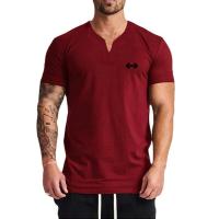 Camiseta Cómoda de Algodón con Cuello en V Estilo Casual para Hogar para Hombres - details 6