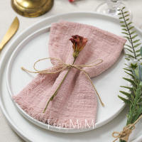 Servilletas rústicas de algodón de gasa, tela de lino Retro elegante y suave para fiesta de boda, comedor, decoración de mesa de uso diario - details 4