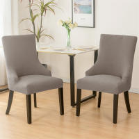 Funda elástica para silla de comedor, fundas para sillas de LICRA Jacquard, respaldo alto elástico, sillones inclinados, para cocina de Hotel, 1 ud. - details 26