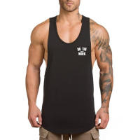 Camiseta Deportiva de Algodón sin Mangas para Hombres Cuello Redondo Estampado - details 18