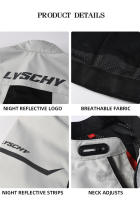 LYSCHY Chaqueta de Moto de Malla Transpirable de Verano para Hombre, Anticaída y Resistente al Desgaste, con Equipo de protección incorporado - details 11