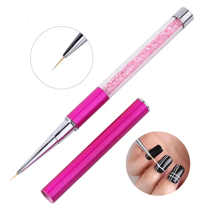 Pincel de diamantes de imitación de cristal para decoración de uñas, bolígrafo para sombreado, dibujo tallado y diseños florales - 1