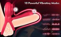 Anillo vibrador para pene Rose con 10 vibraciones, estimulador de clítoris y punto G, juguete sexual para parejas adultas, para hombres. - details 8